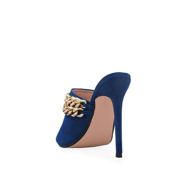 Privileged By J.c. Dossier Taylla Blue Pointed Peep-Toe Mule