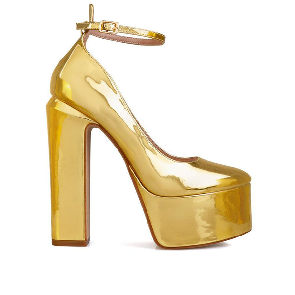 privileged by j.c. dossier Tellier Gold Platform Pump