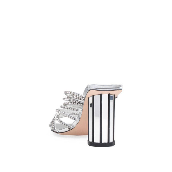 Privileged By J.c. Dossier Tendence Silver Rhinestone Heels