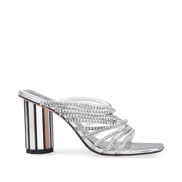 privileged by j.c. dossier Tendence Silver Rhinestone Heels