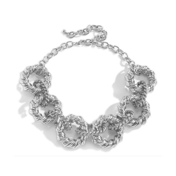 Privileged By J.c. Dossier Tessa Silver Chunky Necklace