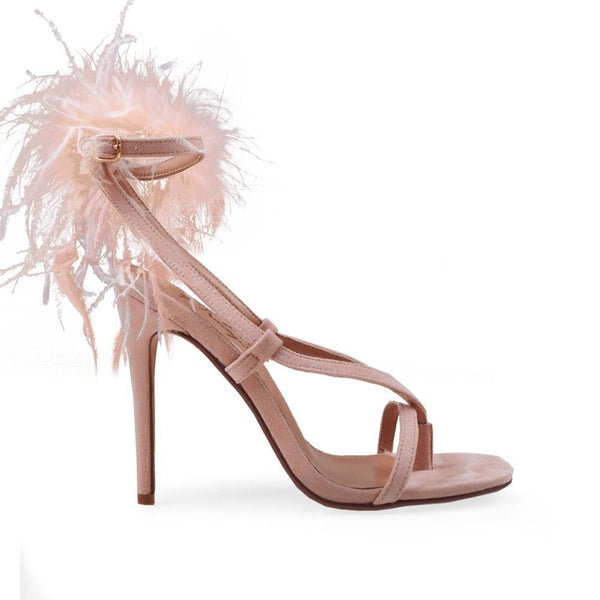 privileged by j.c. dossier Thelanta Pink Feather Heel