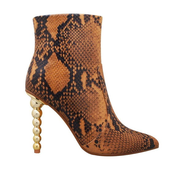 privileged by j.c. dossier Tilly Brown Snake Print Bootie