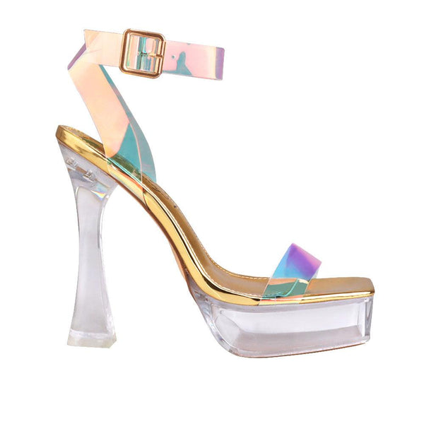 privileged by j.c. dossier Tirra Holographic Platform Heels