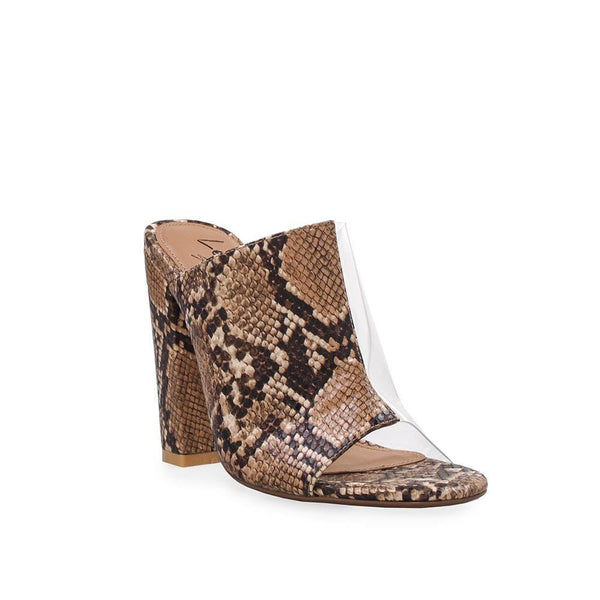 Privileged By J.c. Dossier Toilla Brown Snakeskin Heels