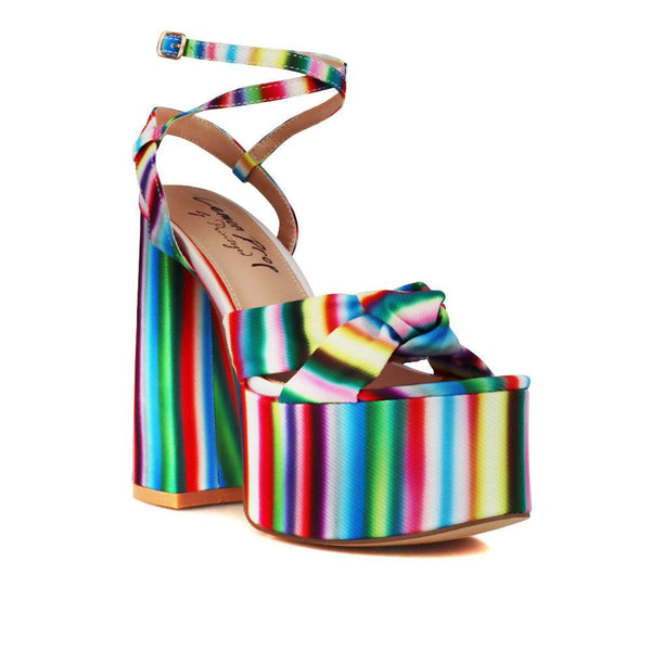 Privileged By J.c. Dossier Toman Rainbow Platform Heels