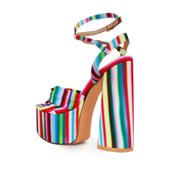 Privileged By J.c. Dossier Toman Rainbow Platform Heels