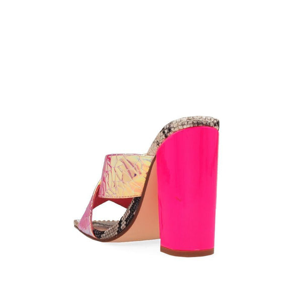 Privileged By J.c. Dossier Torin Neon Pink Holographic Heel
