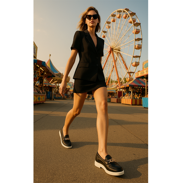 Privileged By J.c. Dossier Trinity Black Platform Flats