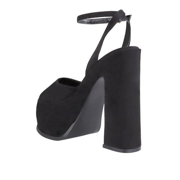 Privileged By J.c. Dossier Vadin Black Platform Heels | Bold & Fearless