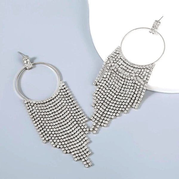 Privileged By J.c. Dossier Verity Rhinestone Hoop Earrings