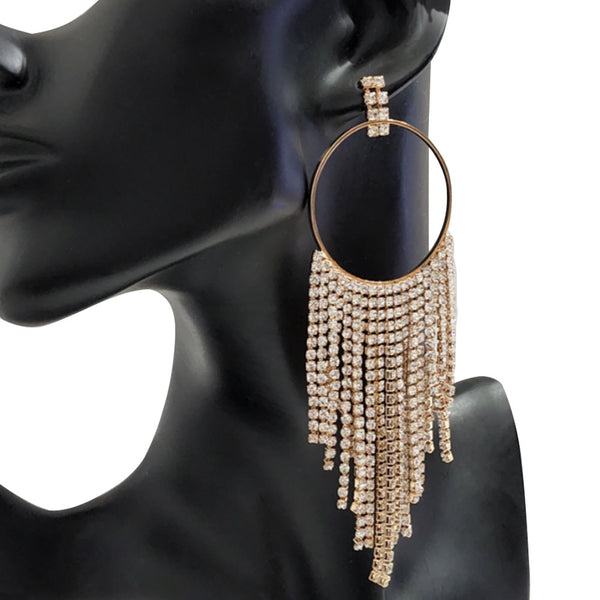 privileged by j.c. dossier Verity Rhinestone Hoop Earrings