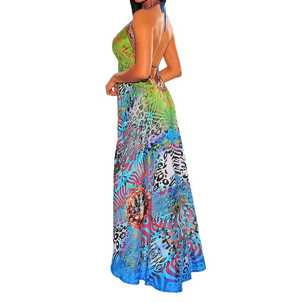Privileged By J.c. Dossier Verti Dress Colorful Maxi Holiday Dress
