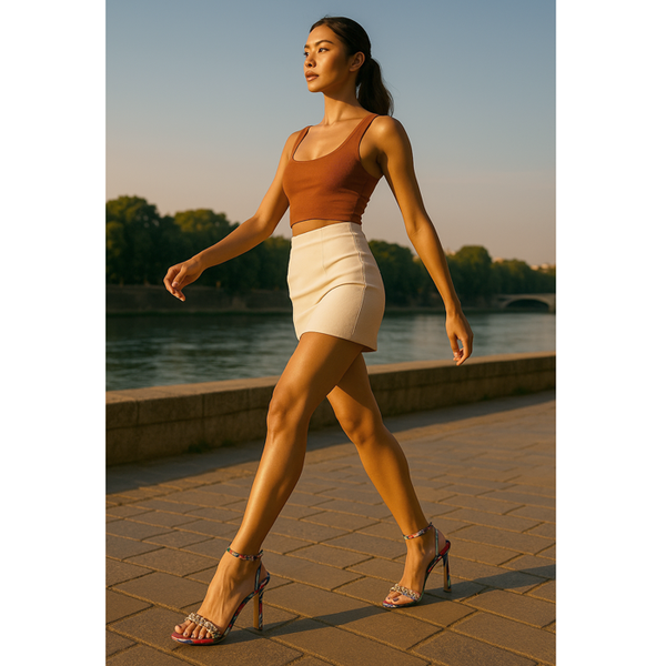 Privileged By J.c. Dossier Vinn Vegan Suede Rhinestone Heel