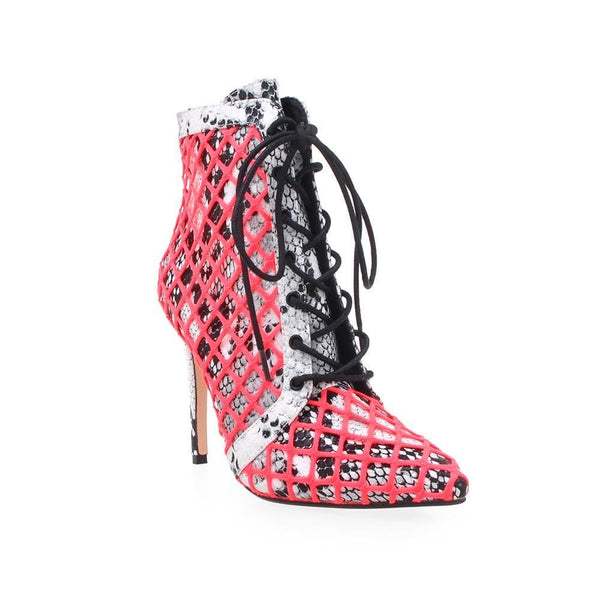 Privileged By J.c. Dossier Volendam Neon Snake Lace-Up Bootie