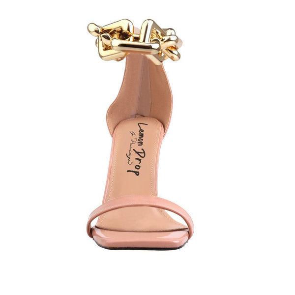 Privileged By J.c. Dossier Walter Nude Heel With Gold Chain