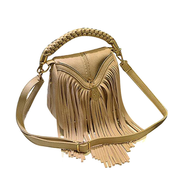 Privileged By J.c. Dossier Wanda Gray Fringe Crossbody Bag