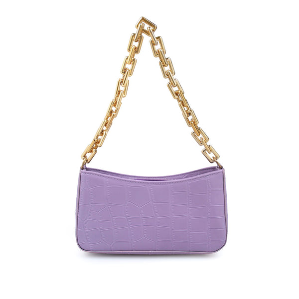 privileged by j.c. dossier Waverly Purple Croc Vegan Leather Purse