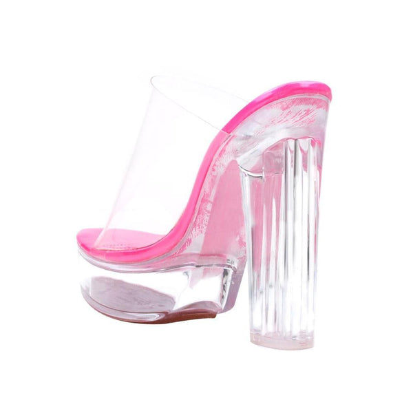 Privileged By J.c. Dossier Willanta Clear Vinyl Platform Heels - Privileged Shoes