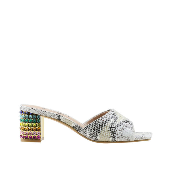 privileged by j.c. dossier Winbush Blue Snakeskin Slide Heels