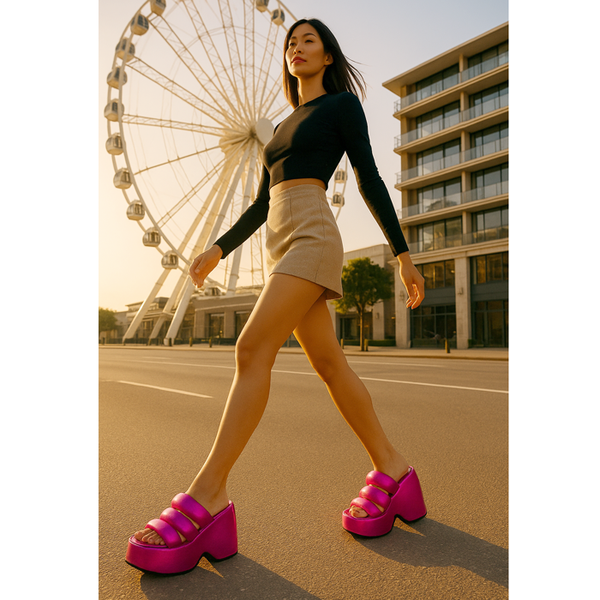Privileged By J.c. Dossier Winter Pink Platform Shoes