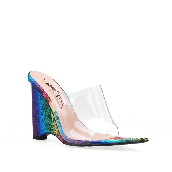 Privileged By J.c. Dossier Wizard Rainbow Snakeskin Wedge