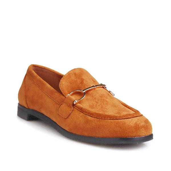 Privileged By J.c. Dossier Wood Tan Vegan Suede Flats