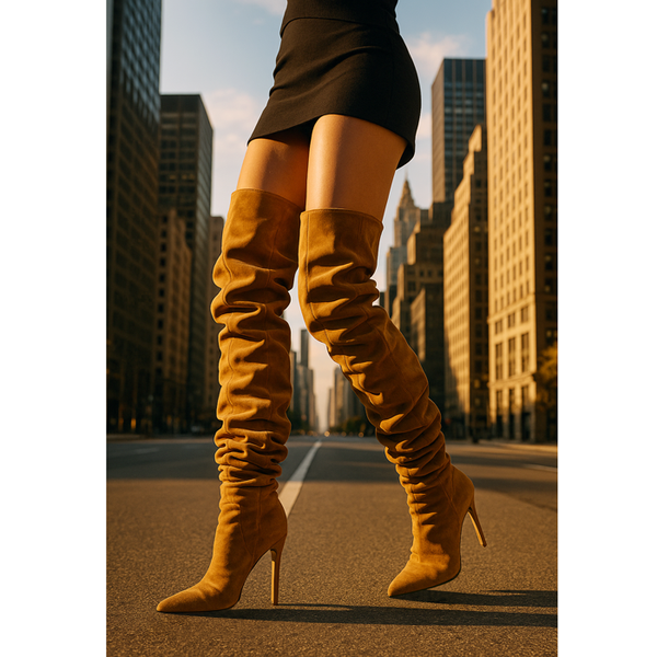 Privileged By J.c. Dossier Xenia Black Thigh High Boots