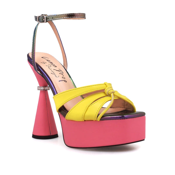 Privileged By J.c. Dossier Yarnell Pink Platform Heels