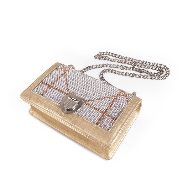 Privileged By J.c. Dossier Yuri Metallic Rhinestone Handbag