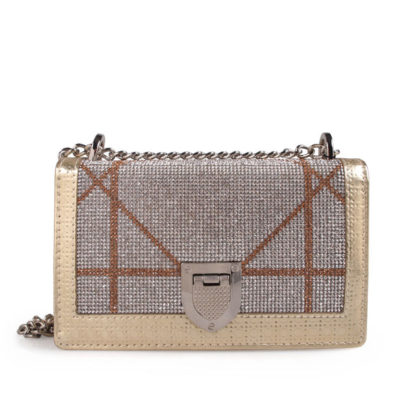 privileged by j.c. dossier Yuri Metallic Rhinestone Handbag