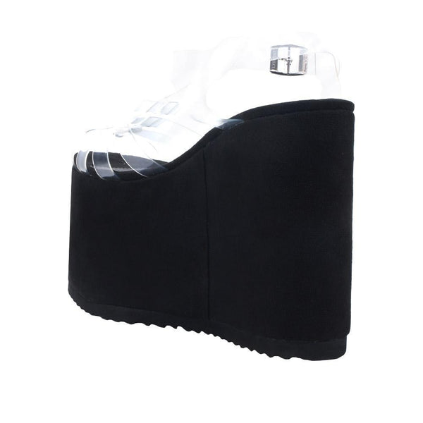 Privileged By J.c. Dossier Zahara Black Vinyl Platform Bootie