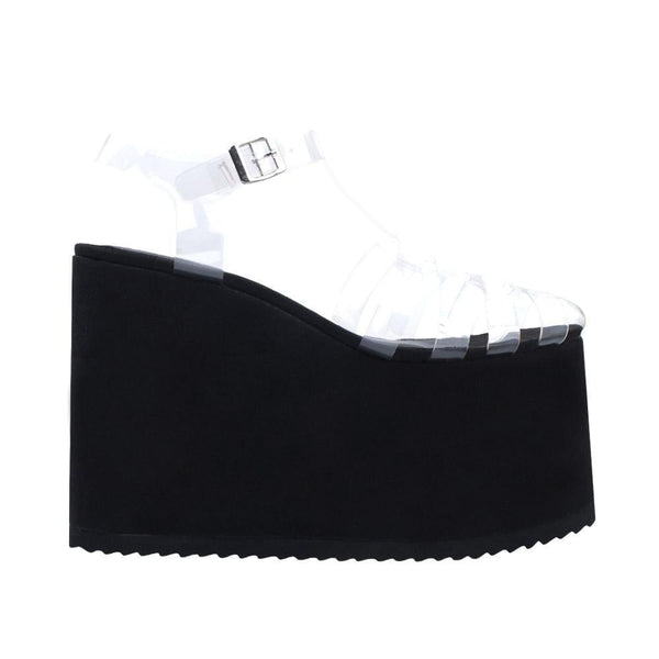 privileged by j.c. dossier Zahara Black Vinyl Platform Bootie