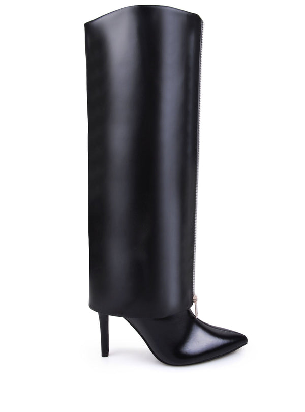 privileged by j.c. dossier Zayla Black Knee High Stiletto Boots