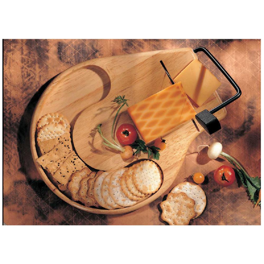 prodyne BEECHWOOD Slicer/server tray with recessed cracker well - Prodyne