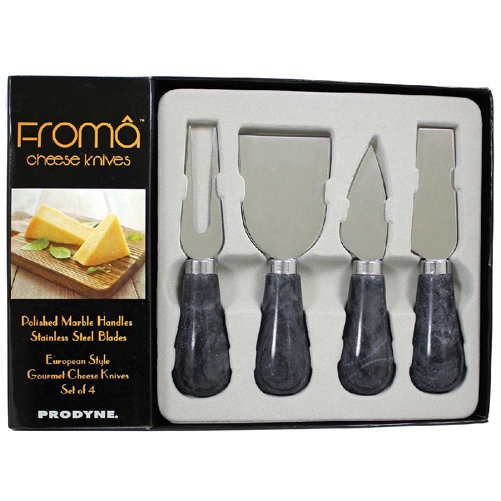 Prodyne Black Marble Polished Handles Fromâ™ Cheese Knives & Tools Set Of 4 - Prodyne