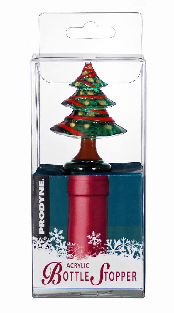 prodyne Christmas Tree Holiday Acrylic Bottle Stopper - Prodyne