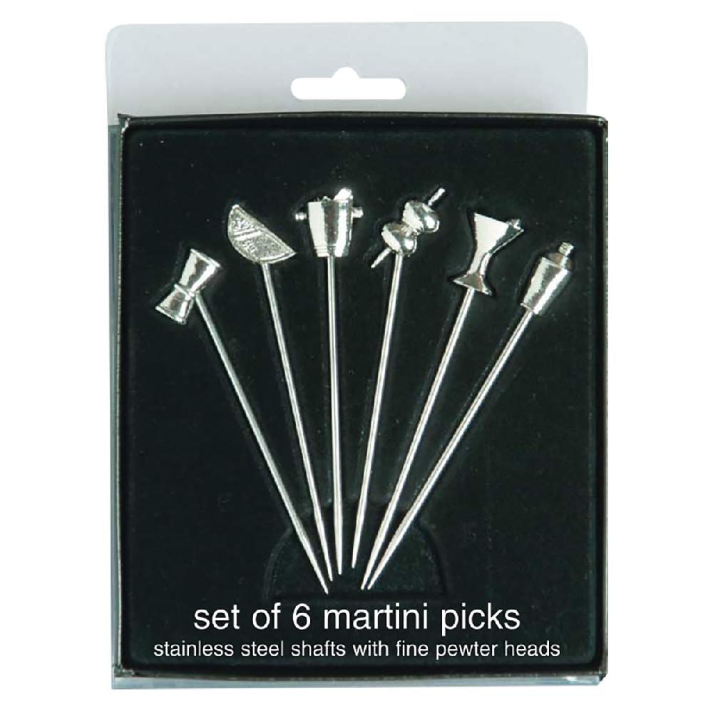 prodyne Happy Hour Stainless Steel Martini Picks Set of 6 - Prodyne