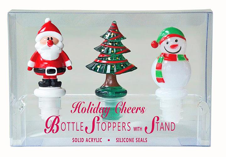 prodyne Holiday Acrylic Bottle Stoppers set of 3 - Prodyne