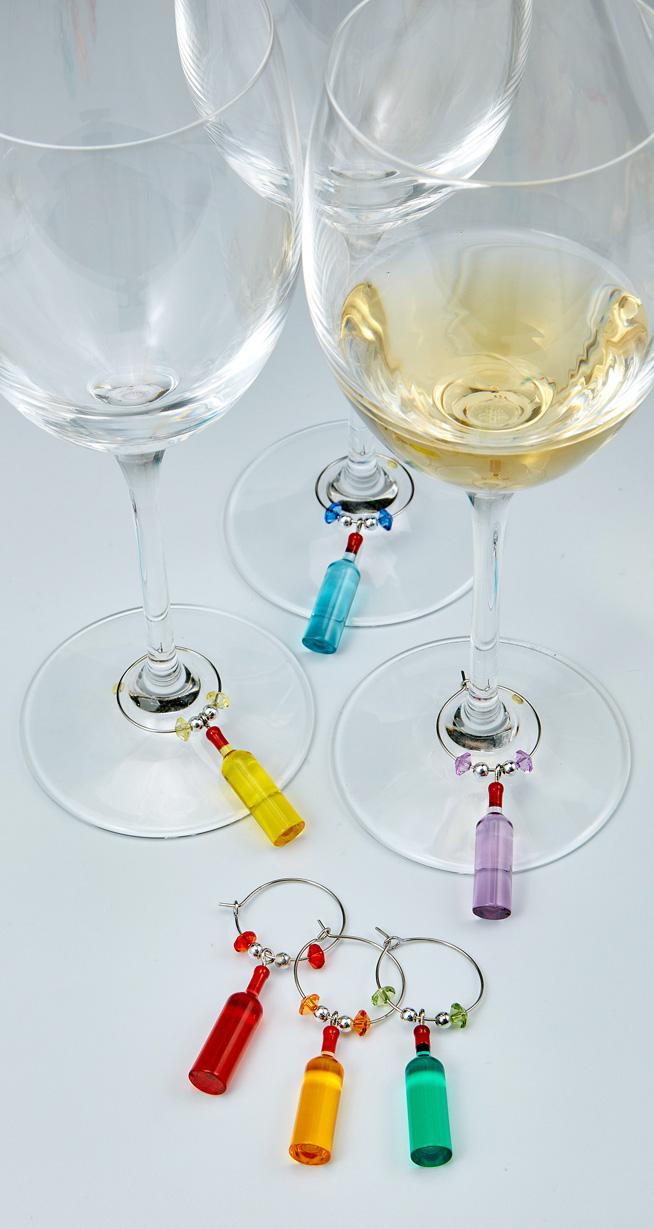 prodyne MiVino Stemware Charms Colorful Wine Bottles - Prodyne