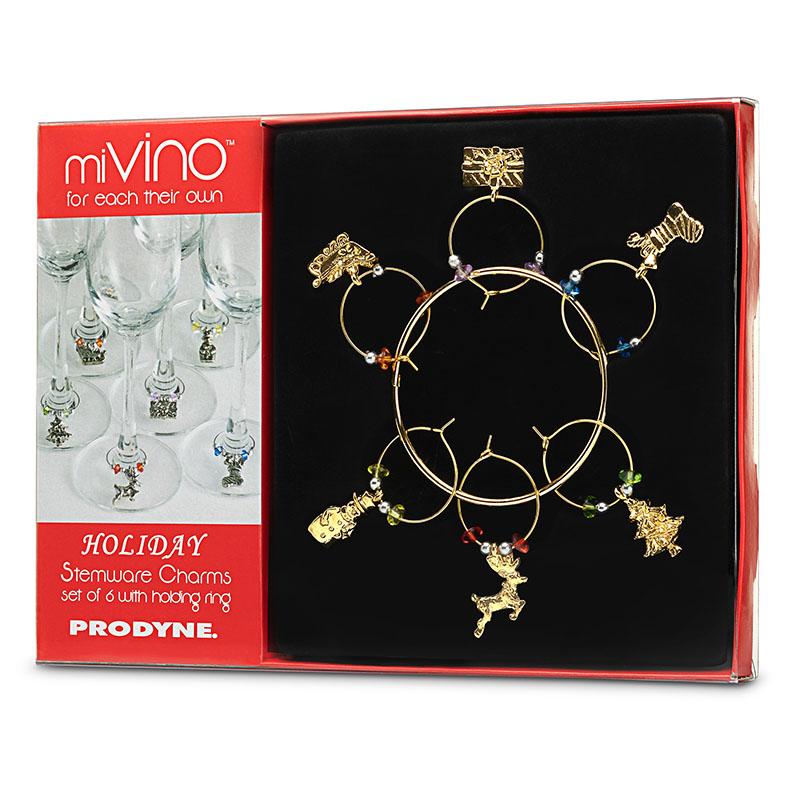 Prodyne MiVino Stemware Charms “Holiday” Silver - Prodyne