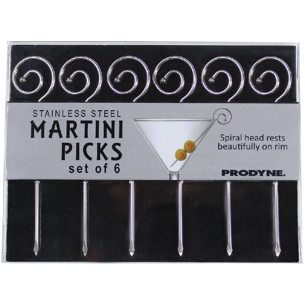 Prodyne Spiral Stainless Steel Martini Picks Set Of 6 - Prodyne