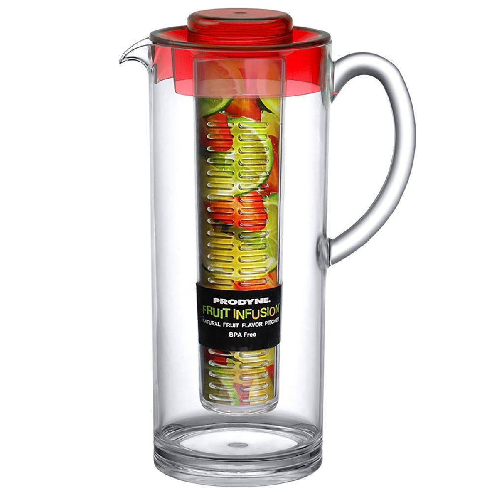 prodyne Trim Fruit Infusion™ Pitcher – Red lid - Prodyne