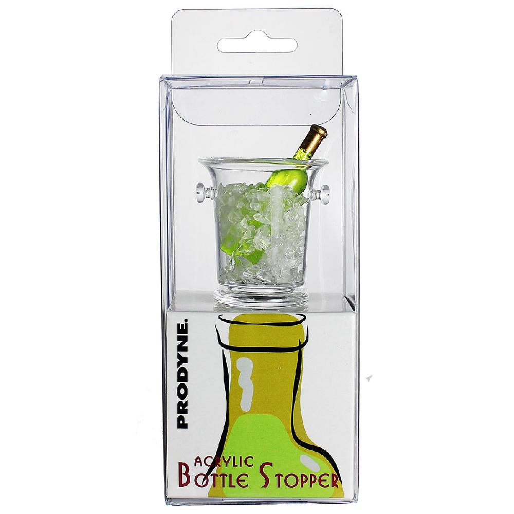prodyne Wine Bucket Acrylic Mini “Wine Chiller” Bottle Stoppers - Prodyne