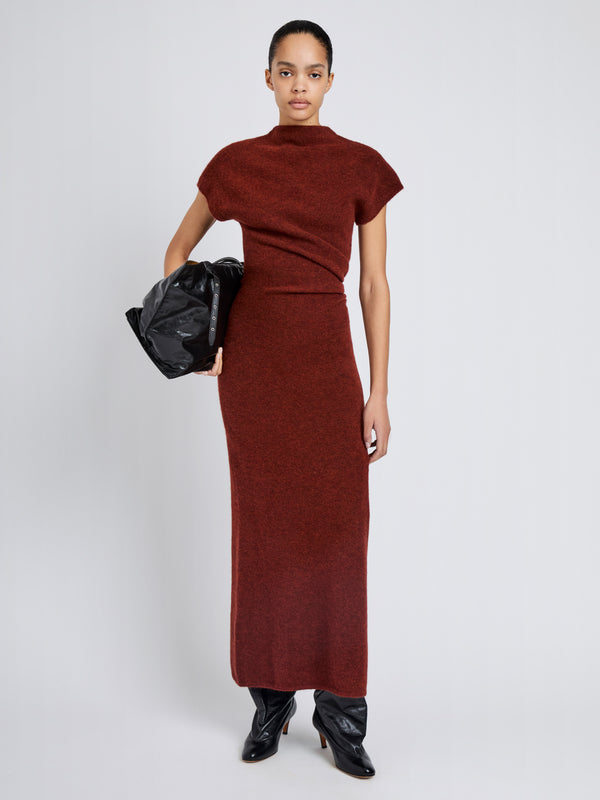 proenza schouler Proenza Schouler Abie Dress in Clean Boiled Wool - Cinnamon