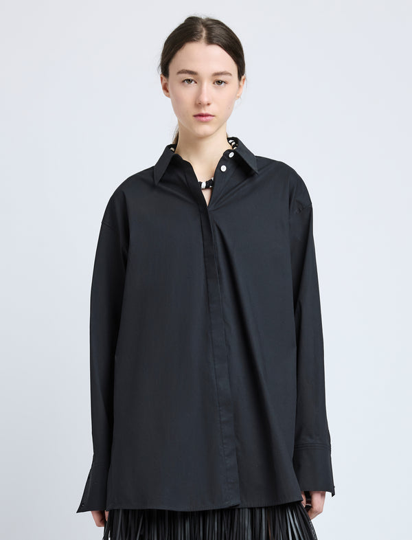 proenza schouler Proenza Schouler Addy Shirt in Compact Cotton Poplin - Black