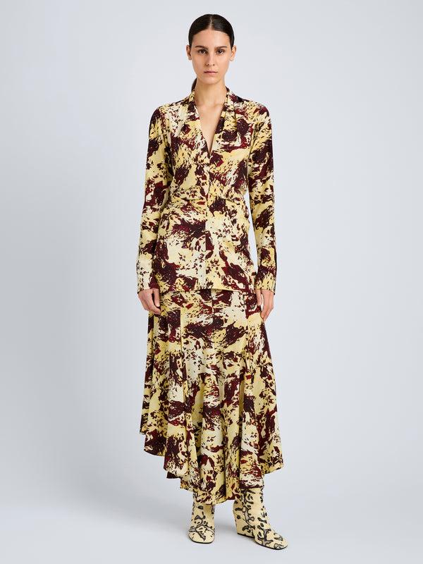 proenza schouler Proenza Schouler Adela Top in Printed Silk Viscose - Rust Multi