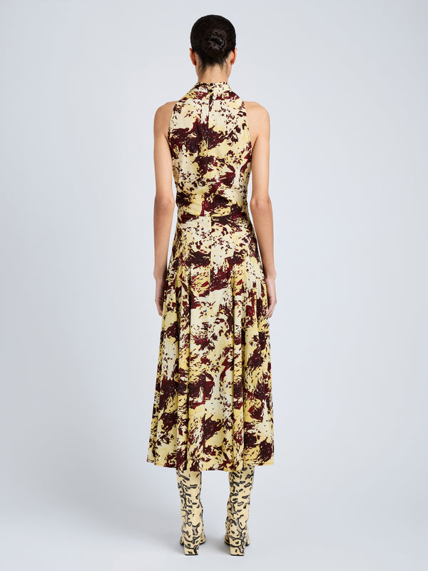 Proenza Schouler Proenza Schouler Adelide Dress In Printed Silk Viscose - Rust Multi