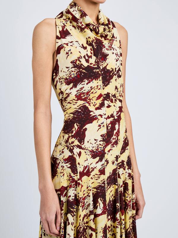 Proenza Schouler Proenza Schouler Adelide Dress In Printed Silk Viscose - Rust Multi