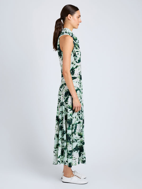 Proenza Schouler Proenza Schouler Adelide Dress In Printed Silk Viscose - Dark Green Multi
